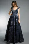 Basix Black Label Sequined Beaded Evening Gown