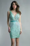 Basix Black Label Sequined Cocktail Dress