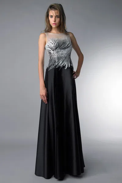 Basix Black Label Sequined Evening Dress In Black