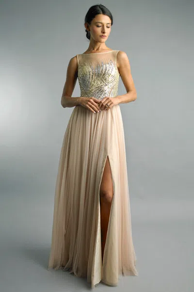Basix Black Label Sequined Evening Gown
