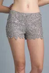Basix Black Label Sequined Shorts In Metallic