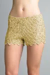 Basix Black Label Sequined Shorts In Yellow