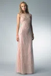 Basix Black Label Sequined Sleeveless Evening Dress