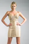 Basix Black Label Sequined Sweetheart Neckline Cocktail Dress