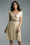 Basix Black Label Short Sleeve Cocktail Dress With Embellishments
