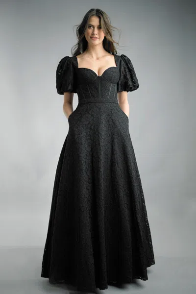 Basix Black Label Short Sleeve Evening Gown