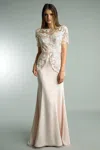 Basix Black Label Short Sleeve Evening Gown
