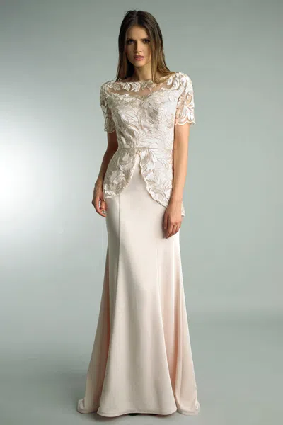 Basix Black Label Short Sleeve Evening Gown