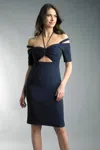 Basix Black Label Short Sleeve Off Shoulder Mini Dress