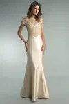 Basix Black Label Short Sleeve Sequin And Pearl Gown