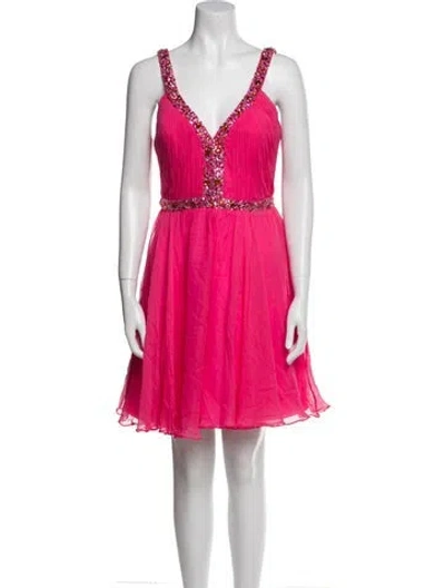 Pre-owned Basix Black Label Silk Mini Dress In Pink