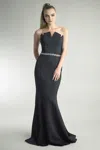 Basix Black Label Sleeveles Evening Gown In Black