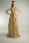 Basix Black Label Sleeveless A-line Crystal Beaded Gown In Black