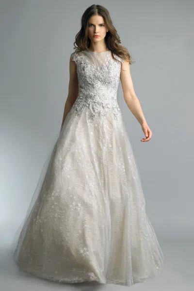 Basix Black Label Sleeveless Ball Gown In Silver