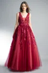 Basix Black Label Sleeveless Ballgown In Red