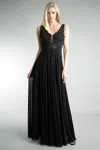 Basix Black Label Sleeveless Beaded Embroidered Gown
