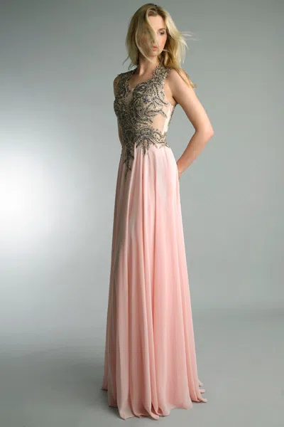 Basix Black Label Sleeveless Beaded Evenig Dress