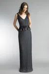 Basix Black Label Sleeveless Beaded Evening Dress In Multi