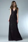 Basix Black Label Sleeveless Beaded Evening Gown