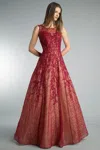 Basix Black Label Sleeveless Beaded Evening Gown
