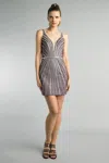Basix Black Label Sleeveless Cocktail Dress In Gray
