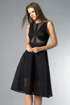 Basix Black Label Sleeveless Cocktail Dress With Sheer In Black