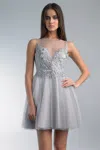 Basix Black Label Sleeveless Cocktail Dress With Tulle Skirt