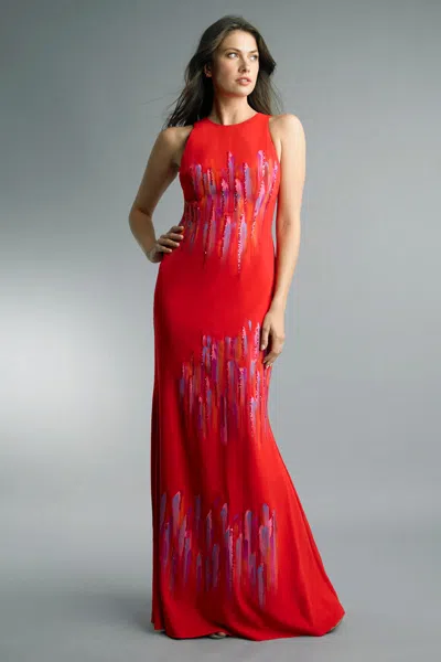 Basix Black Label Sleeveless Dress Hand Painted Motif