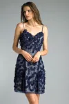 Basix Black Label Sleeveless Embellished Cocktail Dress In Blue