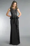 Basix Black Label Sleeveless Embellished Evening Gown