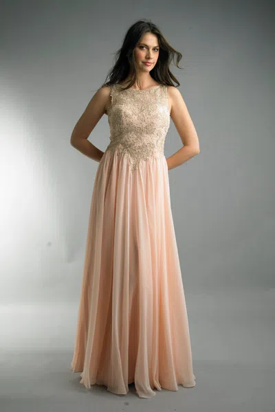 Basix Black Label Sleeveless Embellished Evening Gown In Pink