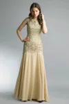 Basix Black Label Sleeveless Embroidered Gown