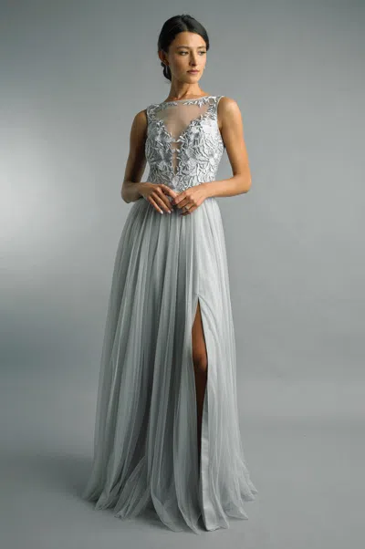 Basix Black Label Sleeveless Embroidered Gown