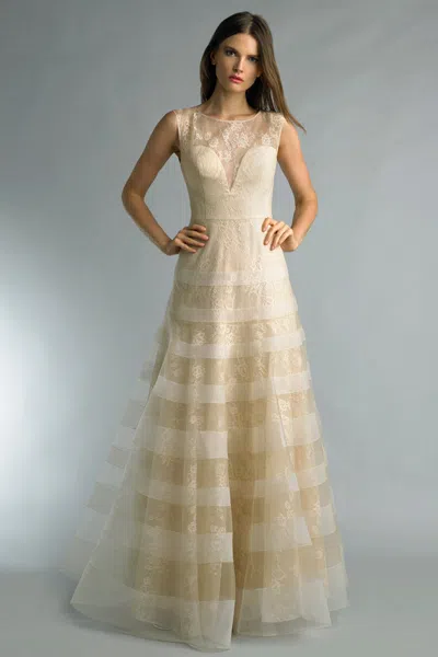 Basix Black Label Sleeveless Eveing Gown In Neutral