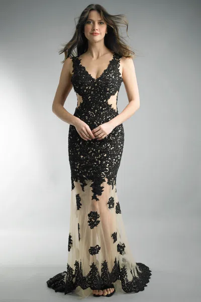 Basix Black Label Sleeveless Evening Dress