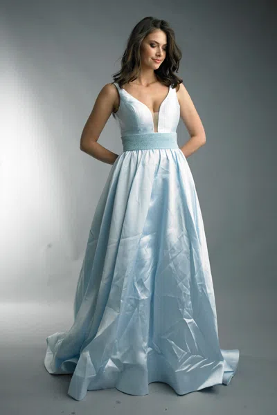 Basix Black Label Sleeveless Evening Dress In Blue