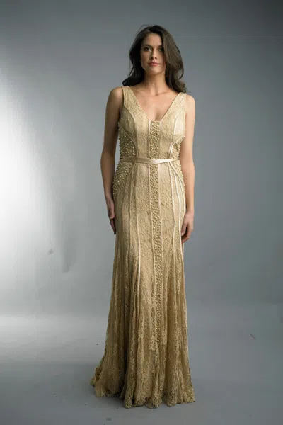 Basix Black Label Sleeveless Evening Dress In Brown