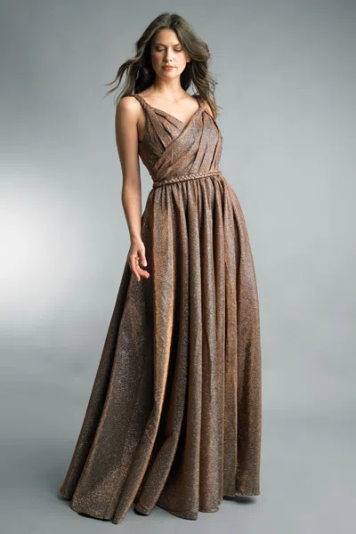 Basix Black Label Sleeveless Evening Dress In Brown