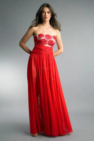Basix Black Label Sleeveless Evening Dress In Red