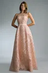 Basix Black Label Sleeveless Evening Dress With Embroidered Fabric