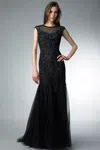 Basix Black Label Sleeveless Evening Gown In Black