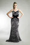 Basix Black Label Sleeveless Evening Gown In Black