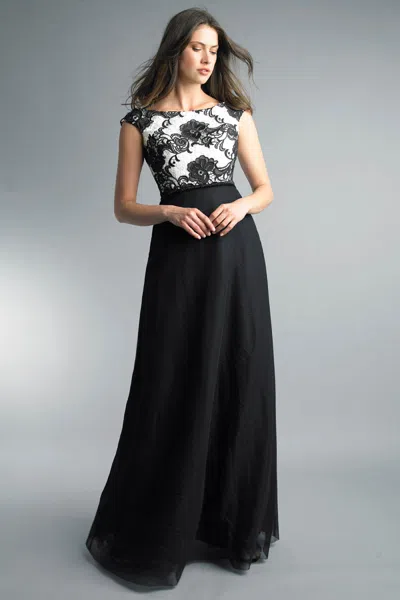 Basix Black Label Sleeveless Evening Gown In Black