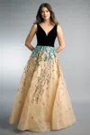 Basix Black Label Sleeveless Evening Gown In Multi