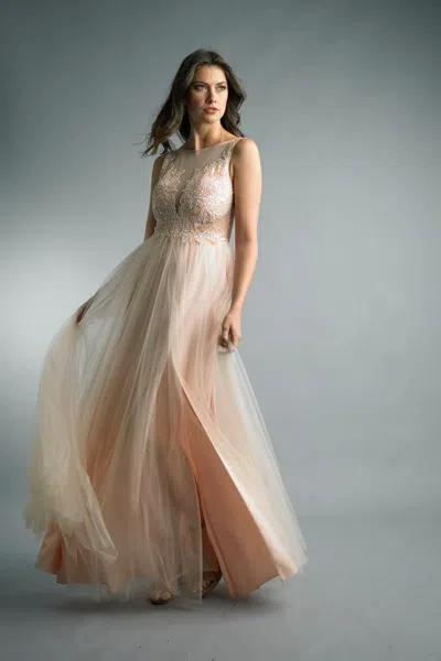 Basix Black Label Sleeveless Evening Gown In Pink