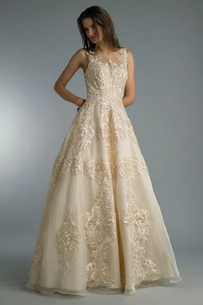 Basix Black Label Sleeveless Evening Gown In White
