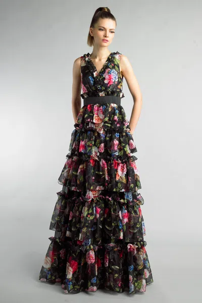 Basix Black Label Sleeveless Floral Garden Dress