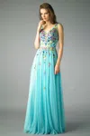 Basix Black Label Sleeveless Floral Gown
