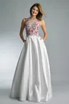 Basix Black Label Sleeveless Floral Gown By Basix Ii