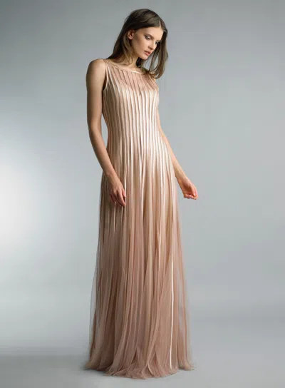 Basix Black Label Sleeveless Gown In Neutral